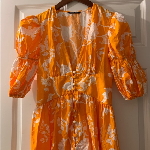 SHEIN Gathered Sleeve Button Front Floral Dress - Picture 7 of 11